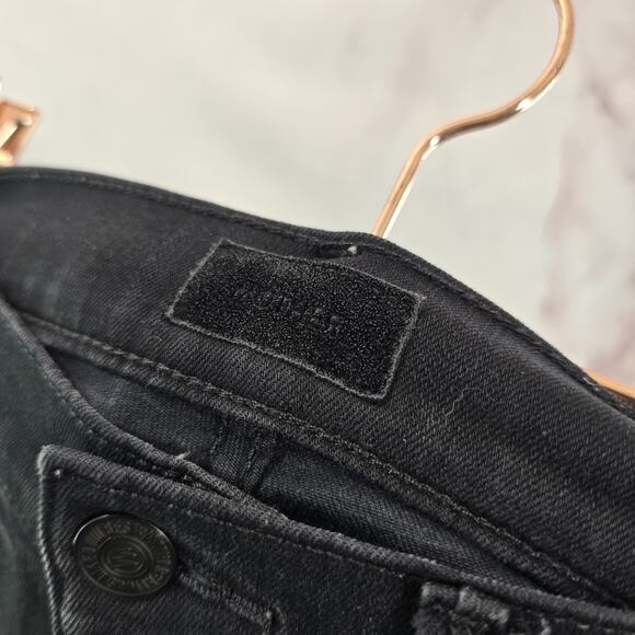 Mother Jeans Womens 26 Black High Rise Stunner Double Zip Ankle Step Fray Guilty - Picture 3 of 13